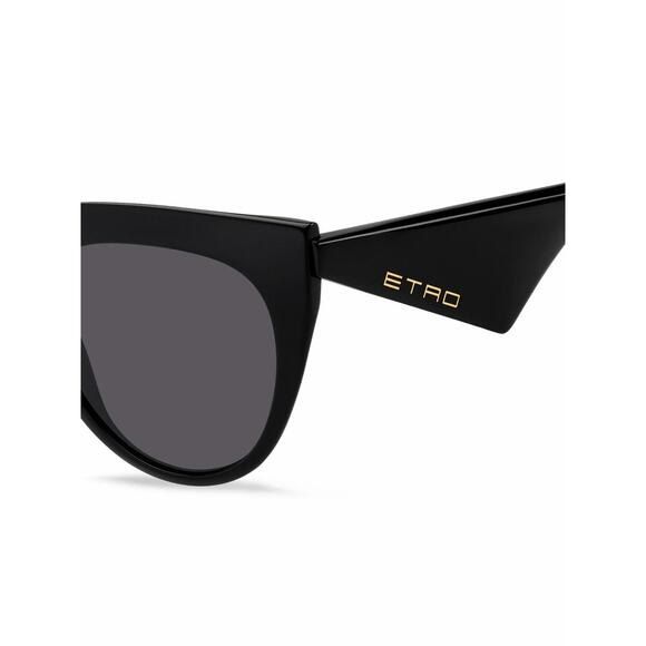 New Etro ETRO0003/S 0807IR Black Cat-Eye Sunglasses with Gold Logo Authentic main image 4